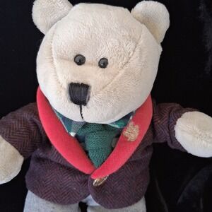 Starbucks Bearista Bear Plush 2017 Holiday Christmas Boy Tweed Jacket Bow Tie